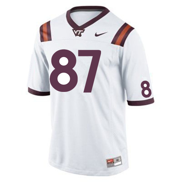 Men #87 Tyree Saunders Virginia Tech Hokies College Football Jersey Sale-White